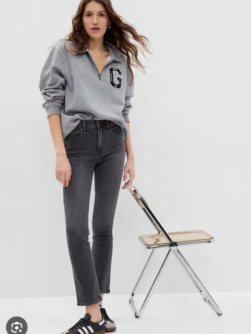 GAP Classic Straight High Rise Jean Grey 29/8Tall